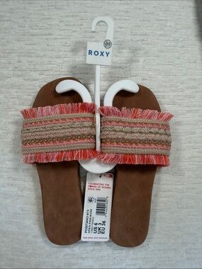 Roxy Positano Open Pink/Rose Slide Sandals NWT